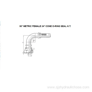 90° Metric Female O-Ring 24° Cone H.T. 20591